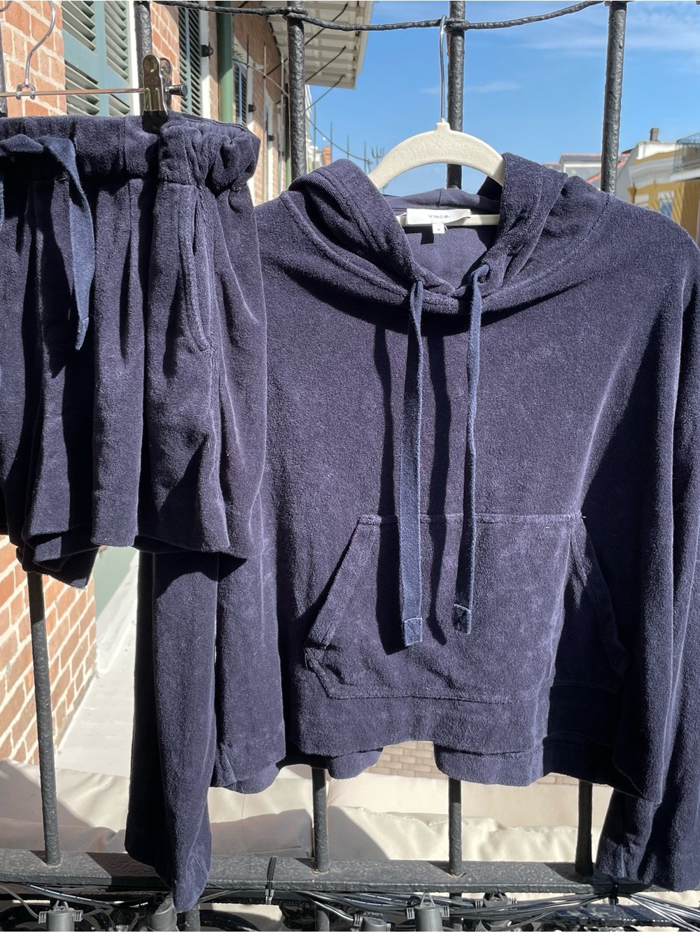 Vince Deep Navy Hoodie — Classic Pullover and shorts set